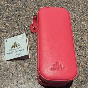 NWT Rowallan of Scotland leather travel jewelry case.